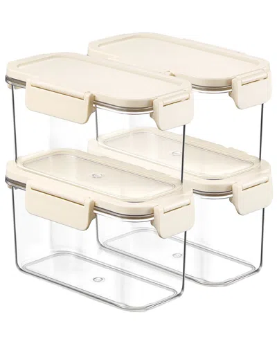 Sorbus 4-pack 21.16oz Stackable Food Storage Containers In Neutral
