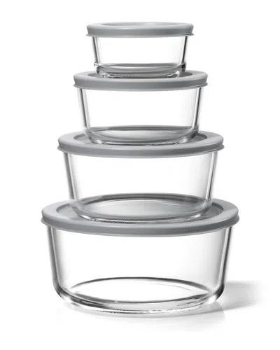 Sorbus 4-pack Glass Food Storage Containers With Lids In Gray