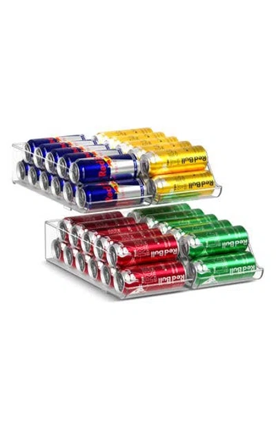 Sorbus Set Of 4 Skinny Soda Can Organizers For Refrigerator In Transparent