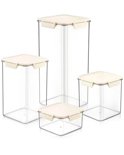 Sorbus 4-pack Stackable Food Storage Containers In Neutral