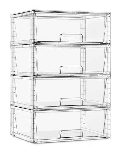 Sorbus 4-pack Xl Stackable Plastic Pull-out Drawer Organizer Bins In Transparent