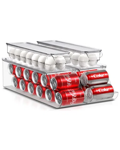 Sorbus 4pc Can Organizer And Egg Holder Set In Red