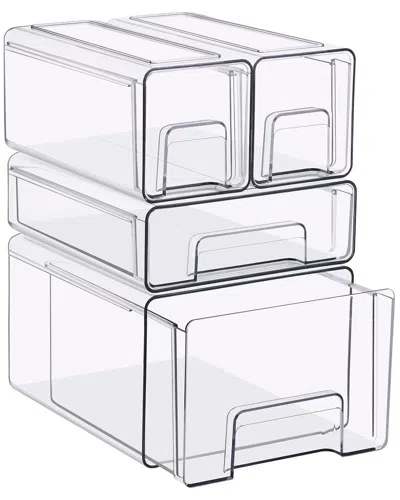 SORBUS SORBUS 4PC CLEAR STACKABLE STORAGE DRAWERS