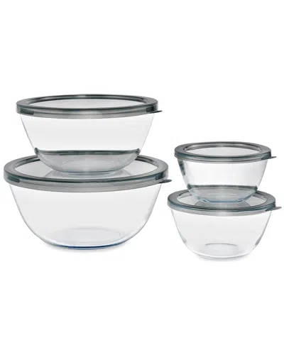 Sorbus 4pc Glass Bowl Set With Lids In Transparent