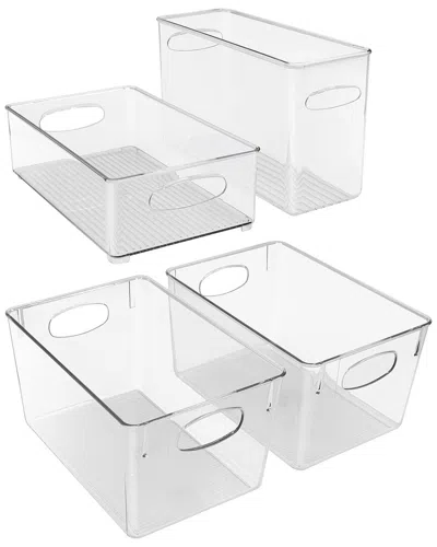 Sorbus 4pc Refrigerator And Freezer Organizer Bins In White