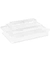 Sorbus 4pc Stackable Document & Paper Storage Box Set In White