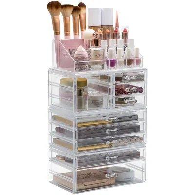 Sorbus 4-piece Clear Makeup And Jewelry Storage Case Display With Drawers And Top Shelf
