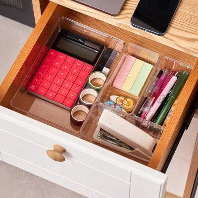 Sorbus 4-piece Office Desk Drawer Organizer Set In Clear