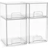 Sorbus 4-piece Stackable Drawer Set In Transparent
