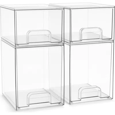 Sorbus 4-piece Stackable Drawer Set In Transparent