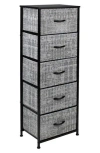 Sorbus 5-drawer Tall Dresser In Gray Black