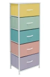 Sorbus 5-drawer Tall Dresser In Pastel Pink