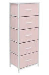 Sorbus 5-drawer Tall Dresser In Pink
