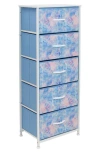 Sorbus 5-drawer Tall Dresser In Tie Dye Blue