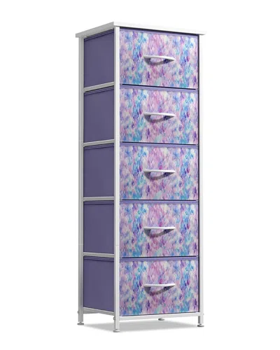 Sorbus 5-drawer Tower Nightstand In Purple