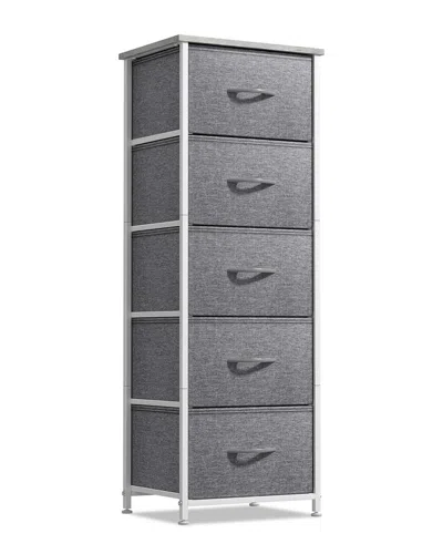 Sorbus 5-drawer Tower Nightstand In Gray