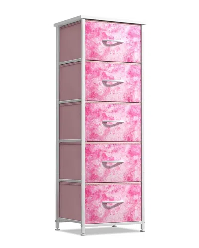 Sorbus 5-drawer Tower Nightstand In Pink