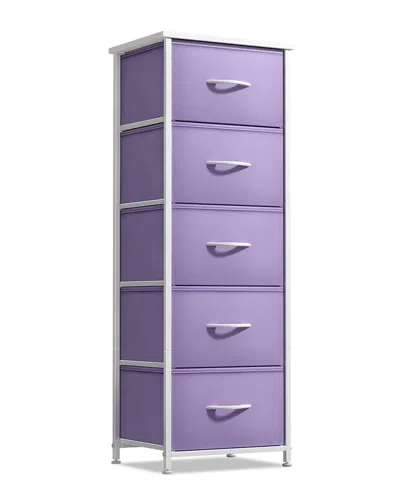 Sorbus 5-drawer Tower Nightstand In Purple