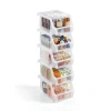 Sorbus 5 Pack Extra Small Open Front Stackable Kitchen Storage Bin – Pantry & Cabinet Organizer In White