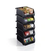 Sorbus 5 Pack Small Open Front Stackable Kitchen Storage Bin – Pantry & Cabinet Organizer In Black
