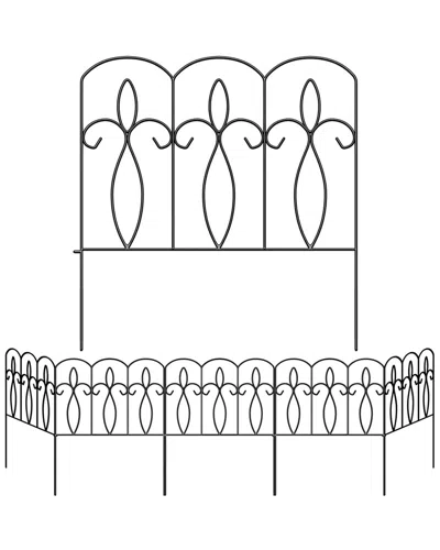 Sorbus 5-panel Metal Garden Fence In Black