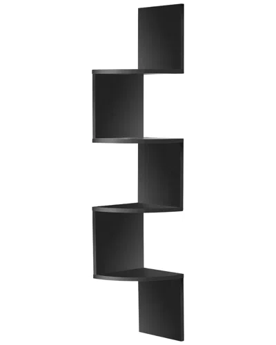 Sorbus 5-tier Floating Corner Wall Shelf In Black