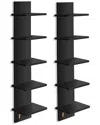 Sorbus 5-tier Wall Shelf Unit With Hooks In Black