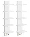 Sorbus 5-tier Wall Shelf Unit With Hooks In White
