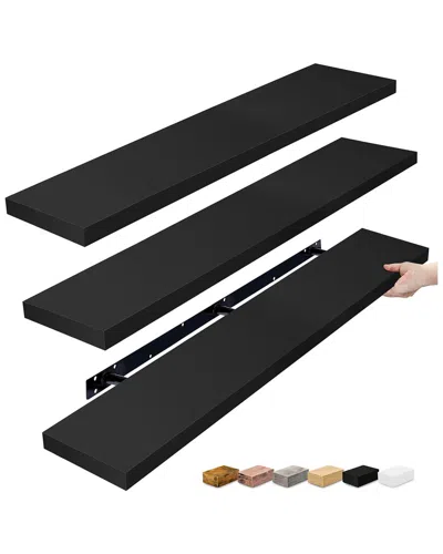 Sorbus 55in Xl 3-pack Floating Shelves In Black