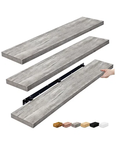 Sorbus 55in Xl 3-pack Floating Shelves In Gray