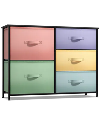Sorbus 5-drawer Dresser Nightstand In Multi