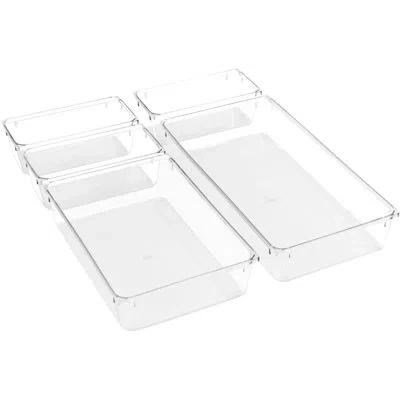 Sorbus 5-piece Bathroom Vanity Drawer Organizer Set In Transparent