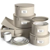 Sorbus 5-set Stackable Dinnerware Storage Set With Plate Protector In Beige