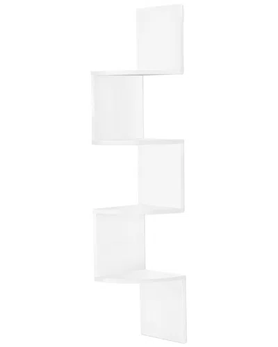 Sorbus 5-tier Floating Corner Wall Shelf In White