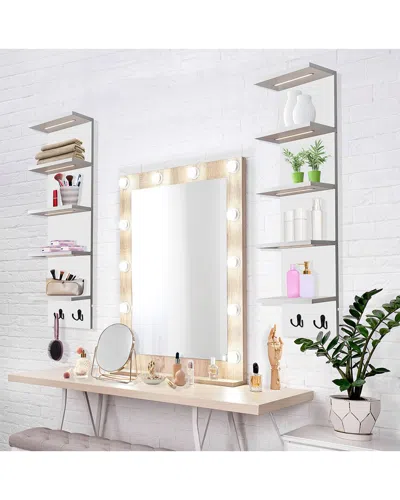 Sorbus 5-tier Vertical Wall Shelf Unit With Led Lights In Multi