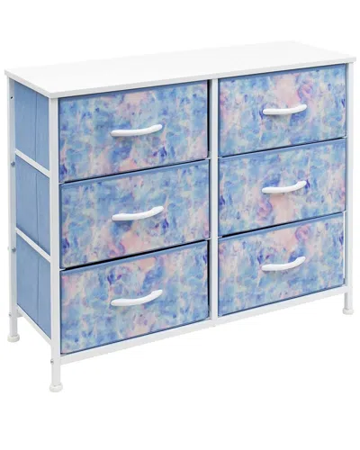 Sorbus 6 Drawer Storage Cube Dresser Tie Dye Print