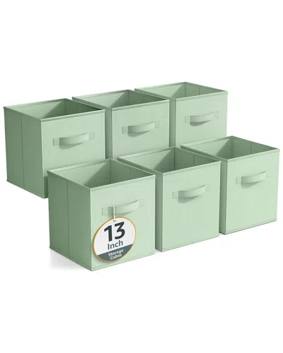 Sorbus 6 Foldable Storage Bins In Green