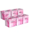 Sorbus 6 Pack 11in Foldable Storage Cubes In Pink