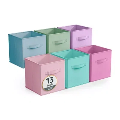 Sorbus 6 Pack 13" Foldable Cubes With Handles- Storage Cube In Green