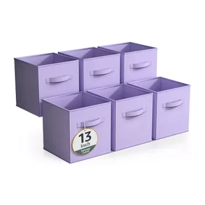 Sorbus 6 Pack 13" Foldable Cubes With Handles Storage Cube In Purple
