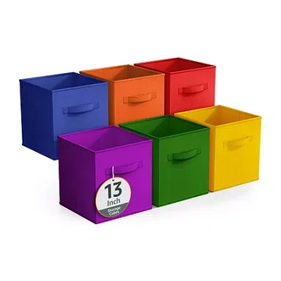 Sorbus 6 Pack 13" Foldable Storage Cubes With Handles Storage Cube In Green