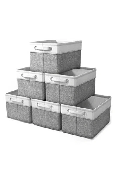 Sorbus 6-pack Collapsible Fabric Storage Bins In Gray