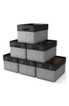 Sorbus 6 Pack Twill Rope Storage Bins For Shelves In Black