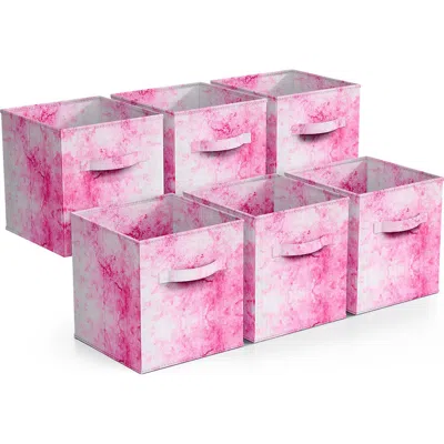 Sorbus 6-pack Collapsible Storage Bins In Tie- Dye Pink