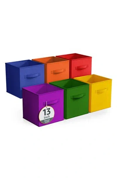 Sorbus 6-pack Collapsible Storage Cube In Blue Multi