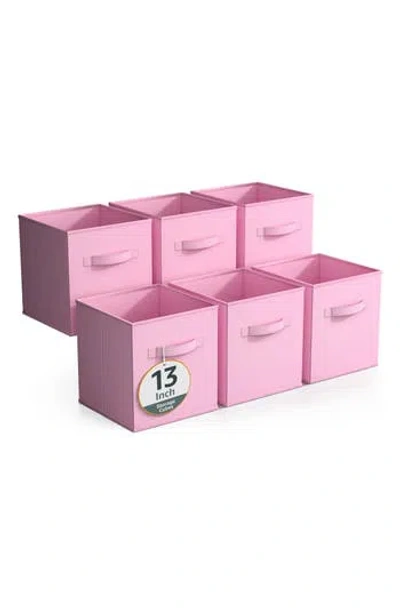 Sorbus 6-pack Collapsible Storage Cube In Pastel Pink
