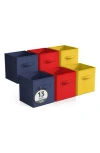 Sorbus 6-pack Collapsible Storage Cube In Yellow/red/navy Blue