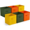 Sorbus 6-pack Collapsible Storage Cubes In Dark Green/yellow/orange