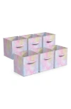 Sorbus 6-pack Foldable Storage Cube Bins In Rainbow Sparkle