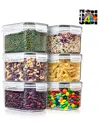 Sorbus 6-pack Food Storage Containers With Lids, Measuring Spoons & Labels